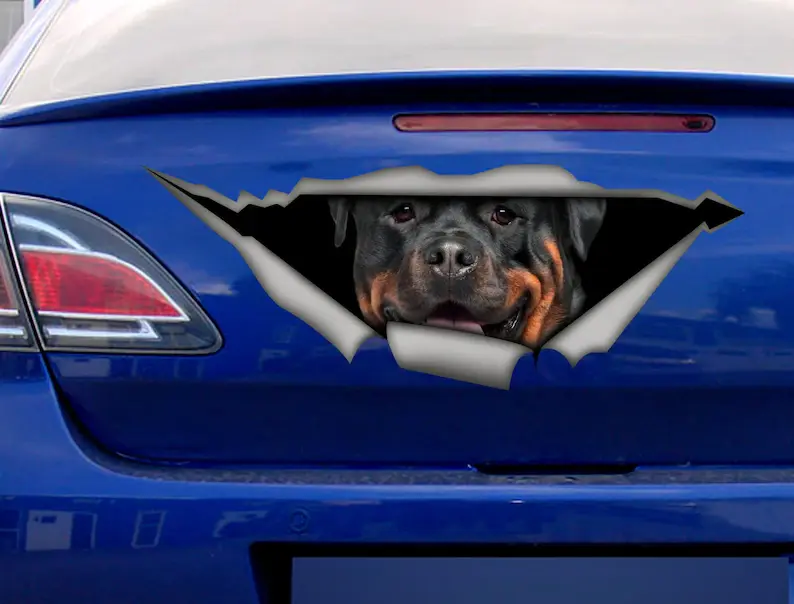 DÉCALQUE. Rottweiler – autocollant de voiture en vinyle, décoration de voiture, rottweiler