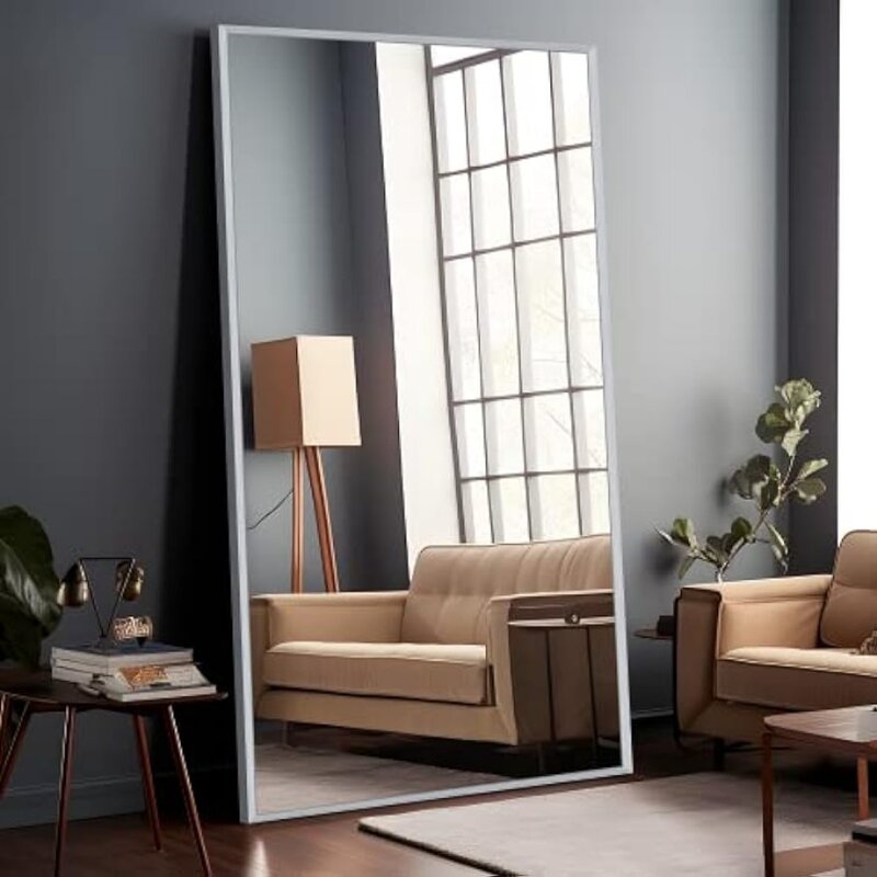 Espejo de longitud completa para colgar o apoyarse en la pared, espejo de tocador rectangular grande para dormitorio, Envío Gratis