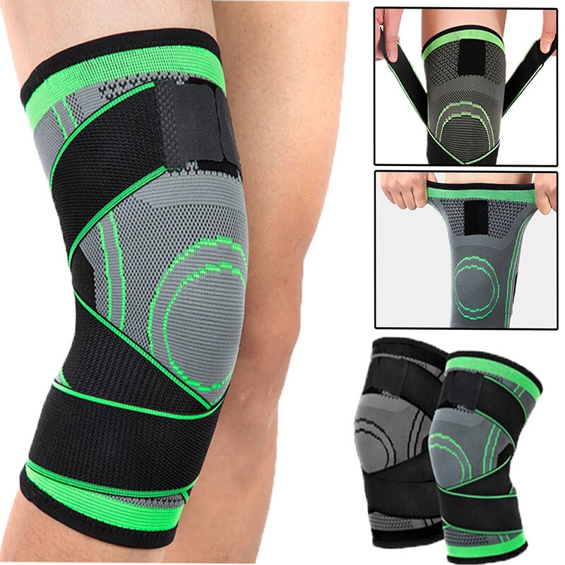 Sport Fitness Kniebeschermers Ondersteuning Bandage Bretels Elastische Nylon Veiligheid Volleybal Basketbal Cycling Gym Sport Brace Protector