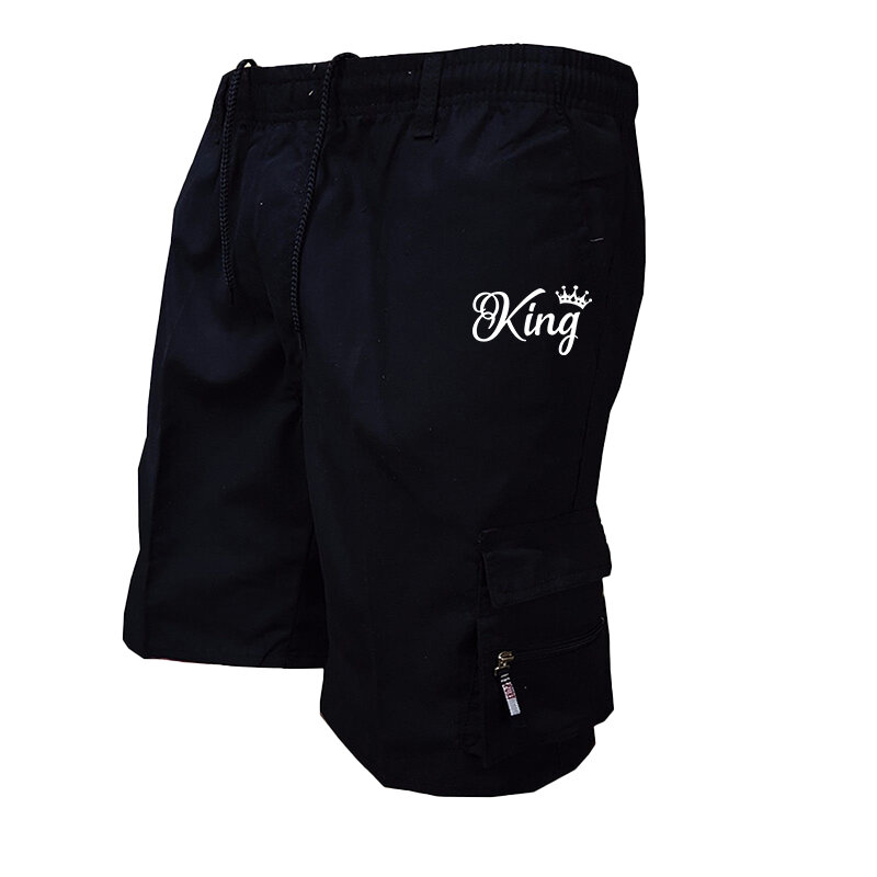 Pantalones cortos de carga para hombre, Shorts de trabajo holgados, informales con múltiples bolsillos, color sólido, verano, gran oferta