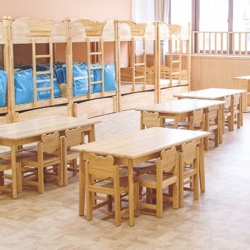 Half Moon dziecka przedszkole krzesło drewniane przedszkolna i stół dla dziecka