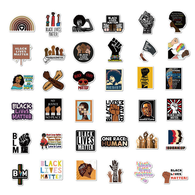 Pegatinas de piezas Black Lives Matter para niños, pegatinas de Graffiti para equipaje de viaje, nevera, portátil, calcomanía clásica impermeable, 100