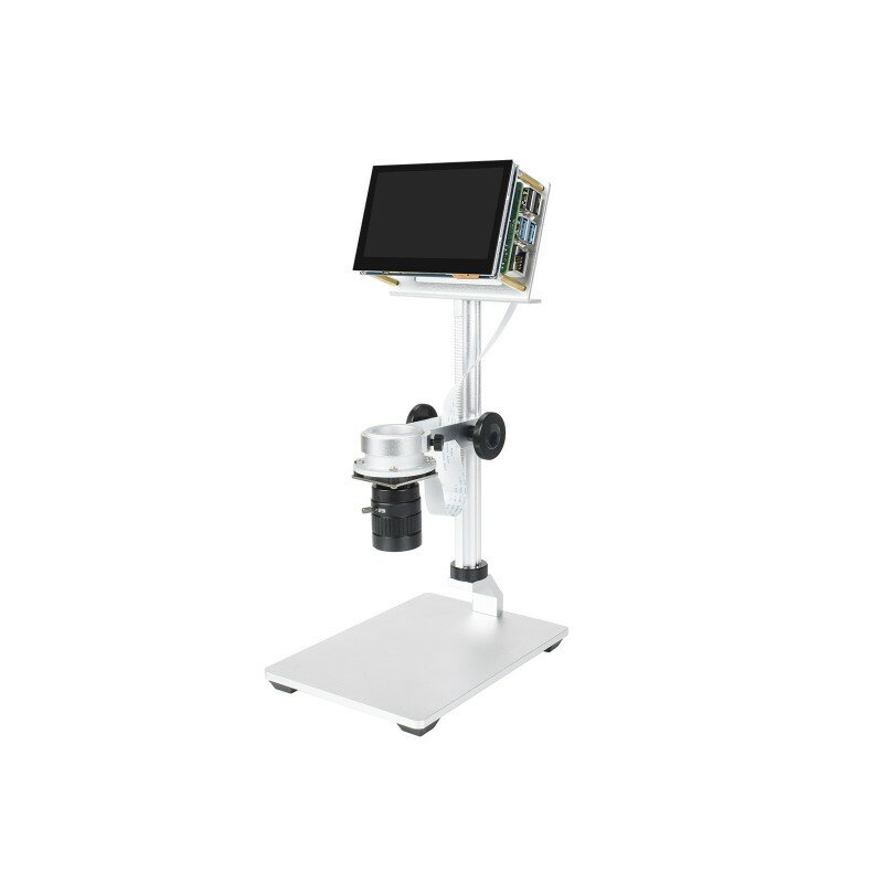 Waveshare-Kit de microscopio Raspberry Pi 4, aumento Visual de 12MP, soporte de pantalla de microscopio