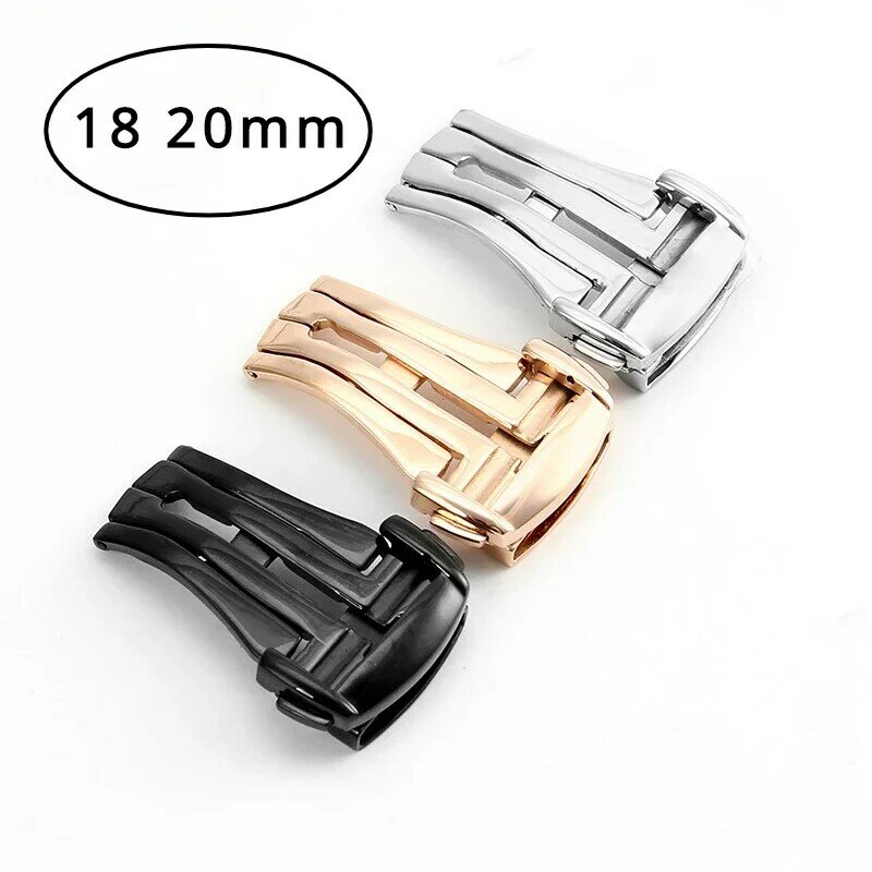Watches Accessories 18 20mm for Omega DE VILLE Series Strap Watch Button Butterfly Buckle Stainless Steel Watch FOLDING CLASP