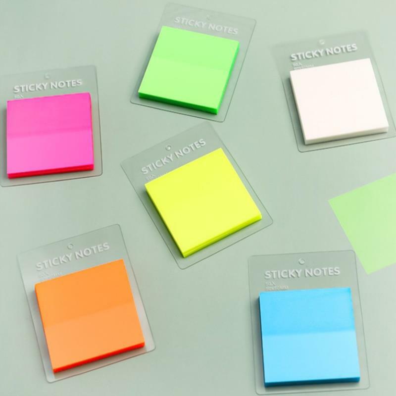50 fogli/set note adesive trasparenti impermeabile colorato trasparente Memo Pad autoadesivo Memo messaggio promemoria ufficio scuola