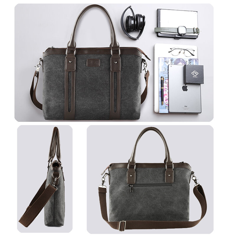 Canvas Business Messenger Bags para homens, bolsa de ombro, bolsa crossbody vintage, moda luxuosa, pasta de alta qualidade