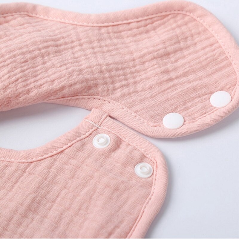 1 Set Pure Cotton Gauze Baby Bibs Breathable Adjustable Newborn Burp Cloths Solid Color Petal Thicken Baby Feeding Drool Bib
