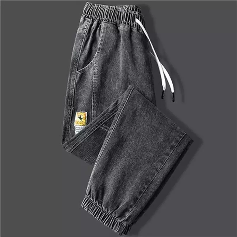 2022 nowe męskie jeansy zimowe dżinsy z polarem grube ciepłe spodnie dżinsowe męskie Streetwear czarne biegaczy Harem Jean termiczne spodnie
