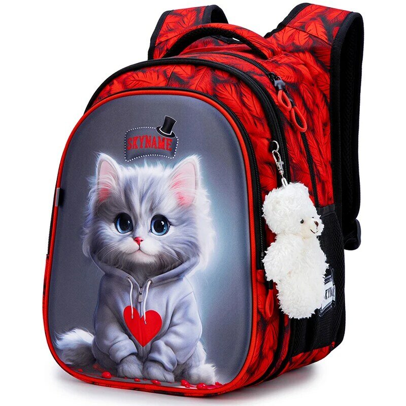 Top Quality Girls School Bags Lovely Cat Orthopedic Backpacks 7 Years Children Bookbags Kids Satchels Students Knapsack Mochila