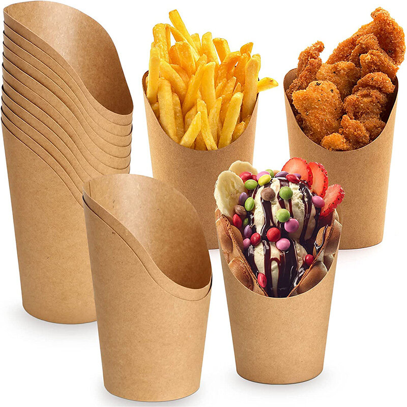 Récipient alimentaire en carton personnalisé pour poulet, porte-frites 50, tube en papier journal, récipient alimentaire à emporter, 1
