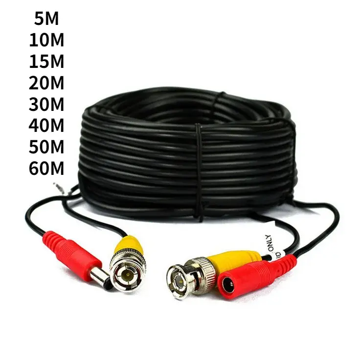 Ahd kamera kabel 5m/10m/15m/20m/30m bnc kabel ausgang für dc stecker kabel für analog ahd cctv dvr drop versand