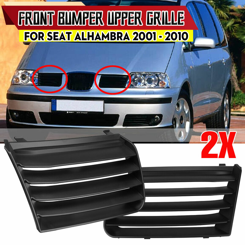 1/2pcs Front Bumper Side Grille Grill For Seat Alhambra 7M 2001-2010 Front Upper Grille Racing Grills 7M785365401C 7M785365301C