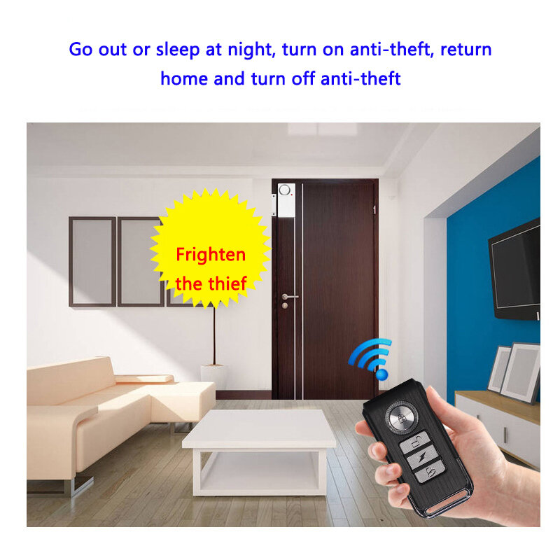 Detector de vibración antipérdida, alarma magnética remota inalámbrica para puerta y ventana, protección contra robo para seguridad del hogar, Hotel, tienda y escuela