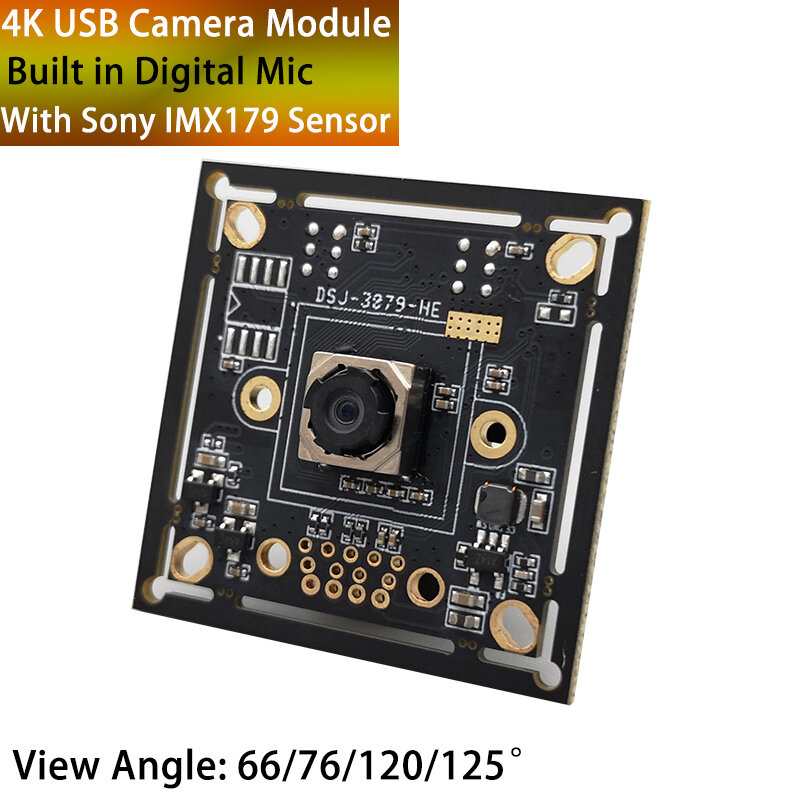 4K USB Camera Module 8MP With Sony IMX179 Sensor Autofocus 66 76 120 125Degree Built In Digital Mic OTG UVC Plug and Play Webcam