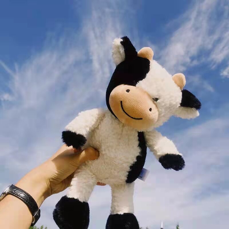 23/30cm miękkie pluszowe krowa zabawki wypchane zwierzę mleko bydło lalki dla dzieci uspokoić zabawki śliczne krowy Nap pluszowa poduszka prezenty dla przyjaciół