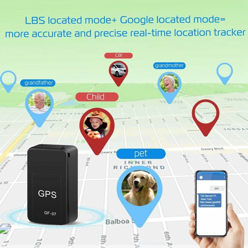 Localizador GPS magnético para coche, dispositivo de posicionamiento en tiempo Real, antirrobo, GF-07, 350mA