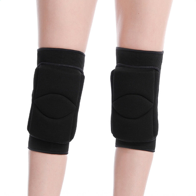 Bantalan pelindung lutut elastis pria, tebal perlindungan olahraga bantalan lutut elastis perlengkapan kebugaran basket penjepit pelindung pria bantalan tidak licin