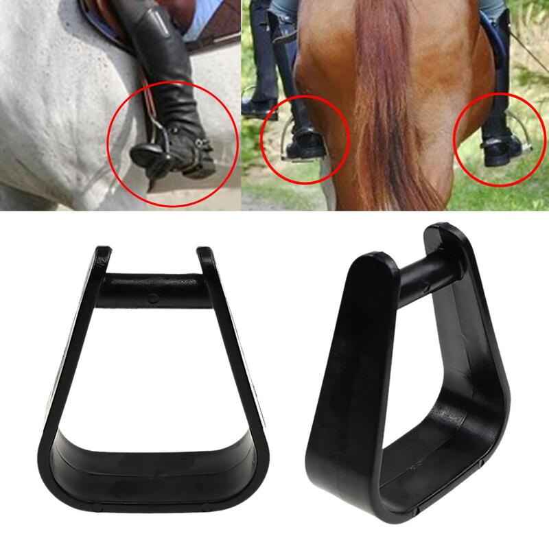 2x Black Kids Stirrups for Equestrian Sports Saddle Safety Tool Accessories