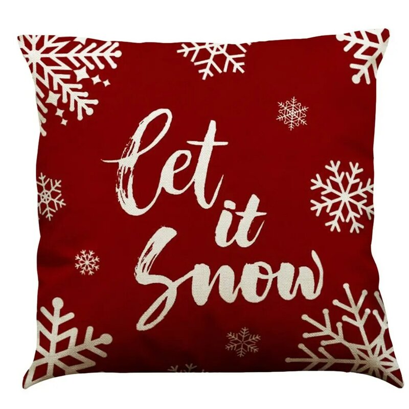 Poszewka na poduszkę 45x45cm Boże Narodzenie czerwona dekoracje na domowe przyjęcie ławka do salonu Patio świąteczna poduszka na sofę poszewki na poduszki świąteczne