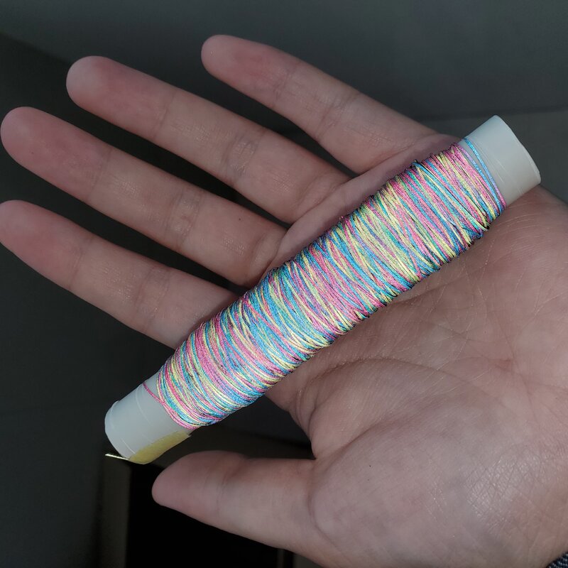 50 meter Bunte Regenbogen Reflektierende Gewinde Flach Silk Gewinde für DIY Kleidung Tasche Bekleidungs Gurtband Reflexion Material