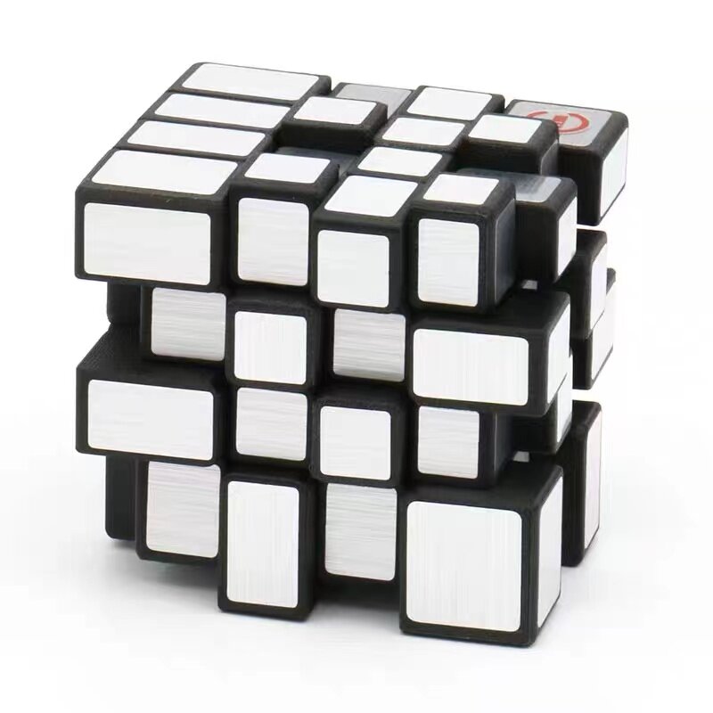 LIM-cubo mágico con pegatina cepillada impresa en 3D para niños, Twisty juguete de rompecabezas, 4x4x4