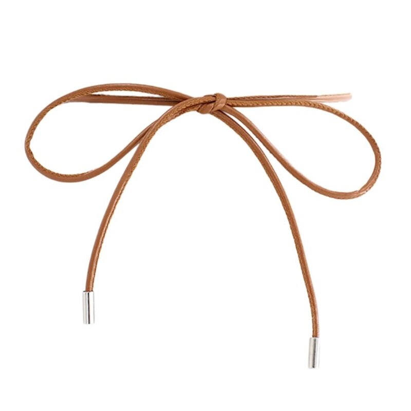 Women Knotted Waist Chain Slimming Waist Rope Adjustable Length Waist Belt Women Dress Shirt PU Leather Waist Belt