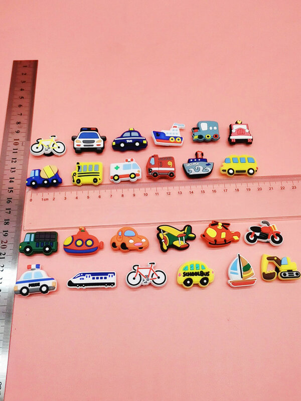 Cute Traffic Style Shoe Charms Funny Car Airplane Shoe Accessories PVC Buckle Decor Diy Croc Jeans Ornaments Children Party Gift