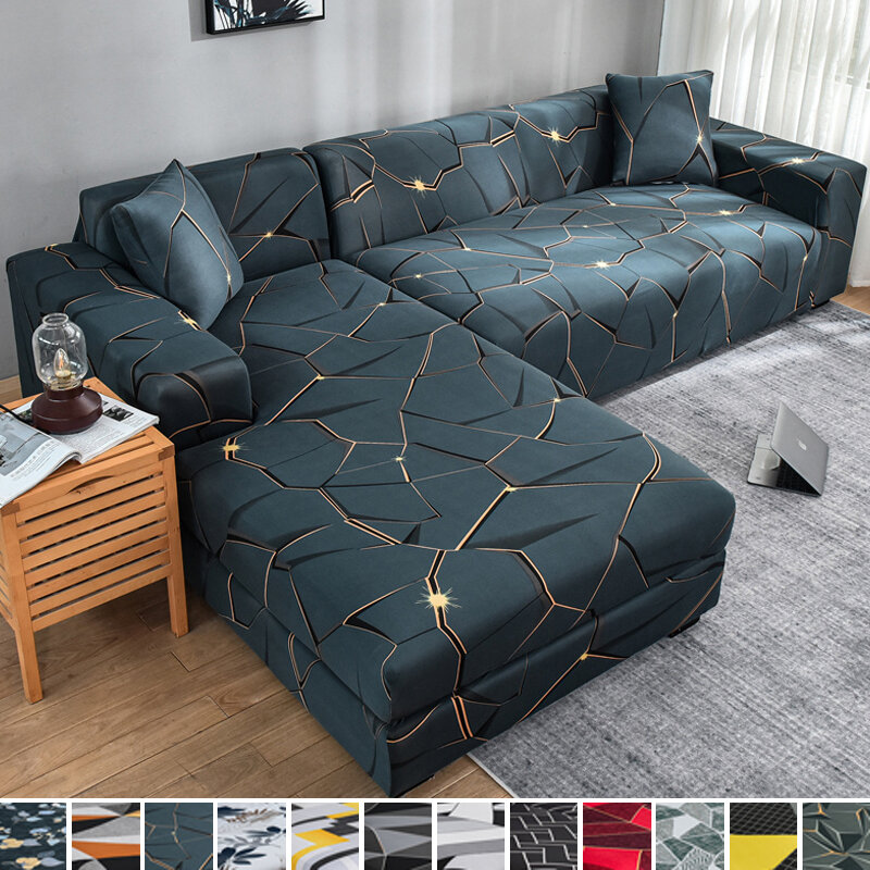 Funda de sofá elástica para sala de estar, cubierta de sofá de esquina en forma de L, 1/2/3/4 plazas