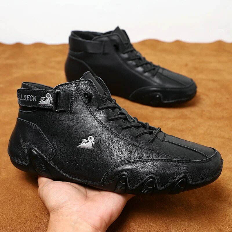 Men Boots Casual Motorcycle Winter Shoes 2024 Waterproof High Top Sneakers Luxury Footwear