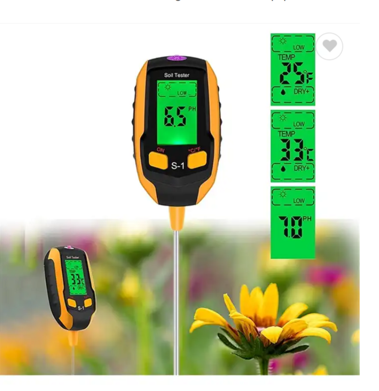 5 in 1 misuratore del suolo misuratore di PH rilevatore di temperatura dell'umidità portatile per piante in vaso giardino