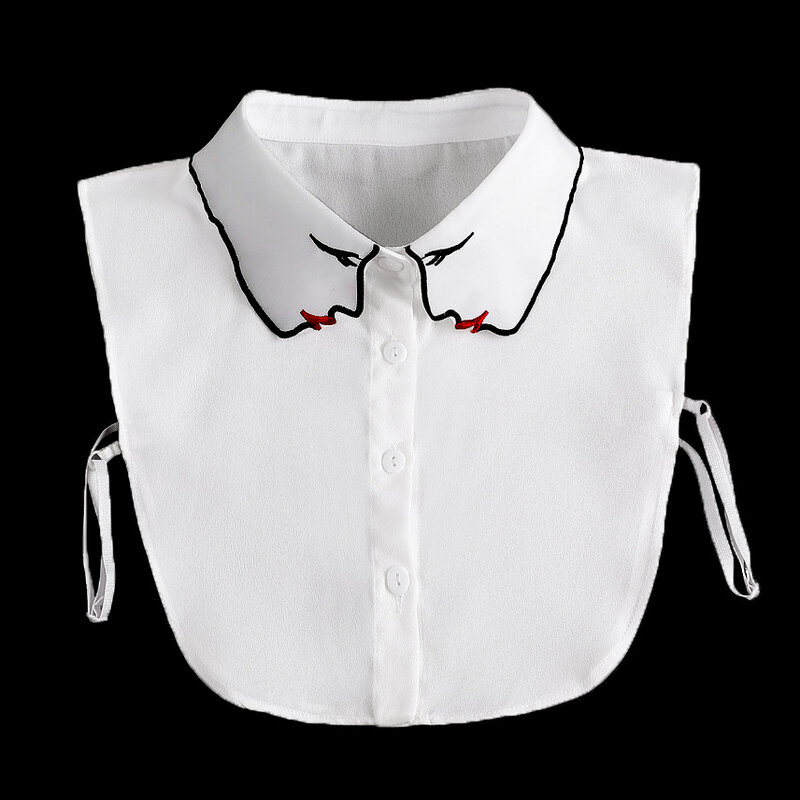 Formalny fałszywy kołnierzyk damski haft Faux Col pół koszuli bluzka z imitacją kołnierzyków sweter koszula odpinane kołnierze akcesoria