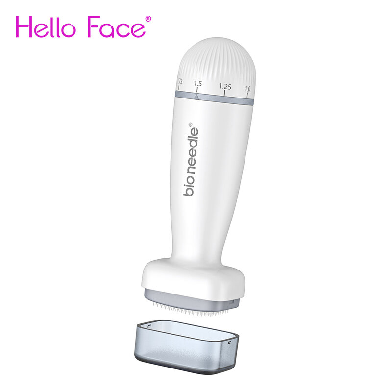 Hello Face Derma Stamp 120 Pin Needles Adjustable Bioneedle Skin Care Micro needle Roller System Hair Loss Beard Growth Therapy