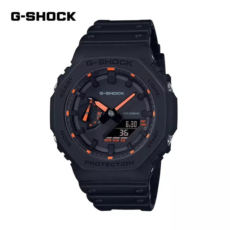G-SHOCK męski zegarek GA2100 sportowy odporny na wstrząsy budzik modny wielofunkcyjny zegarek kwarcowy z podwójnym wyświetlaczem LED