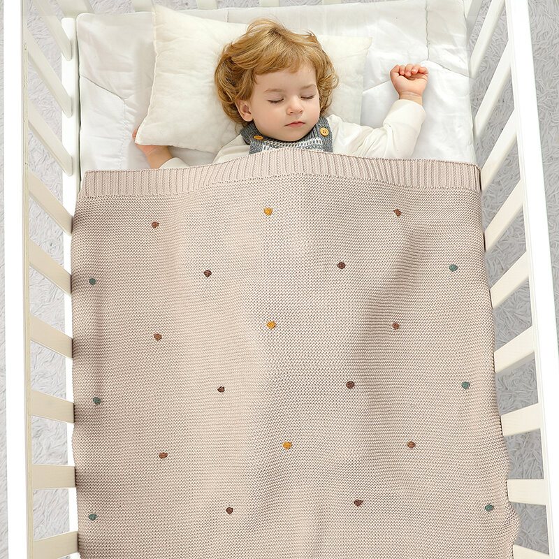 Newborn Baby Blankets 90*70cm Knitted Infant Kids Boys Girls Ultra-Soft Cotton Muslin Swaddle Wrap Stuff Toddler Comforter Sheet