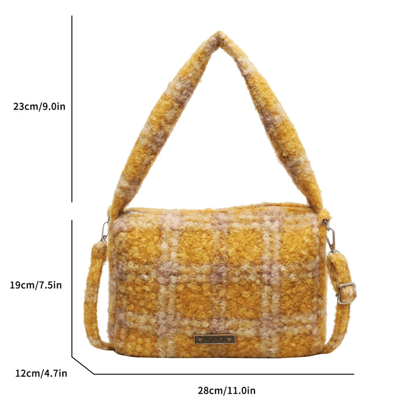 Trend Hobo Tasche für Frauen Designer Wolle Handtasche Mode Achsel Schulter Geldbörse weibliche vielseitige Stoff Umhängetasche Sack ein Haupt