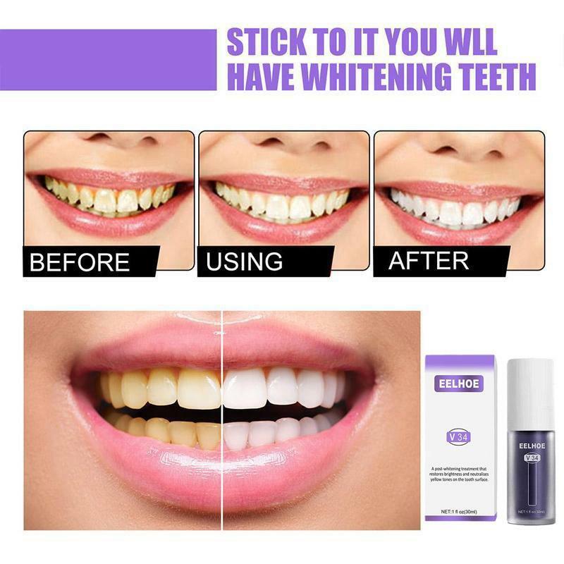 V34 pasta gigi penghilang noda, pasta gigi pemutih T5P7, perbaikan gigi dan pembersih mulut 30ml baru 2023