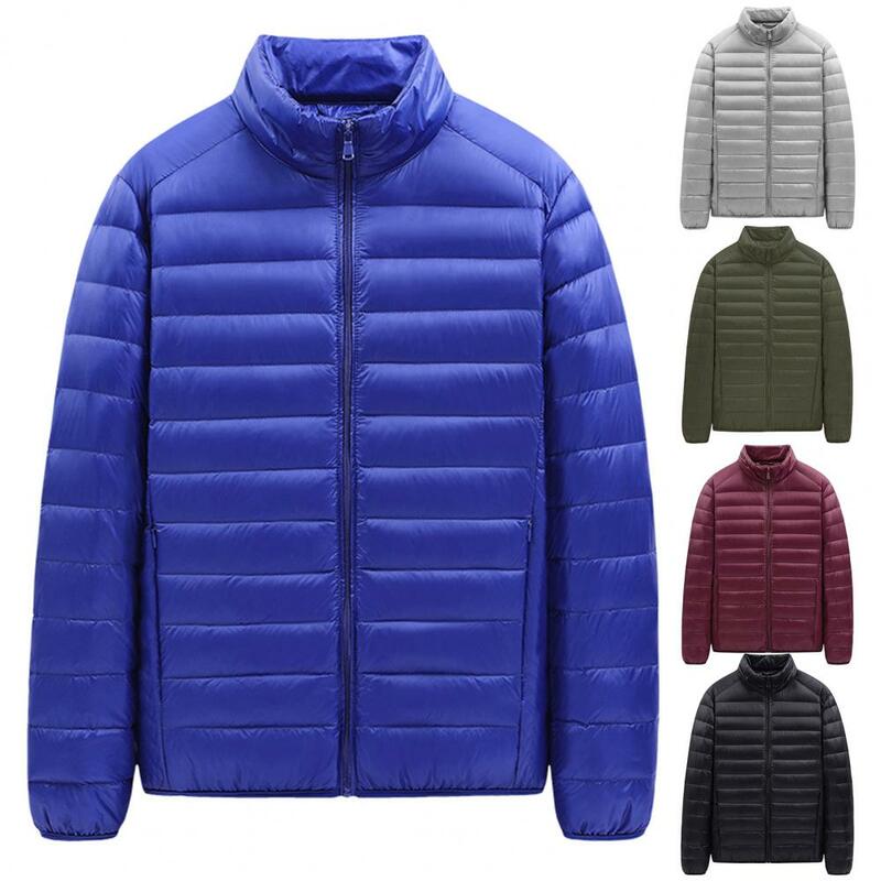 Popular Men Coat Breathable Men Jacket Solid Color Thicken Pocket Outerwear  Warm