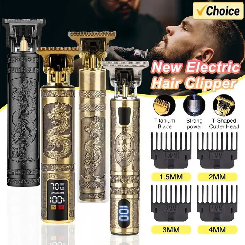 Tondeuse à cheveux électrique T9 pour hommes, tondeuse à barbe, tondeuse à cheveux Linge, machine de découpe de cheveux, barbier professionnel, rasoir