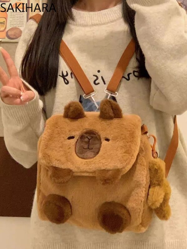 Zaini soffici per studenti universitari Kawaii All Match Cartoon Crossbody Bags Cute Casual Fashion Designer borsa a tracolla da viaggio