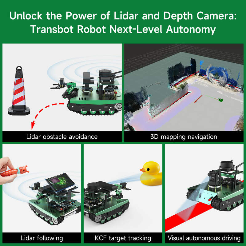 Yahboom Transbot Ros Educatieve Robot Kit Python Programmeren Lidar Diepte Camera Moveit 3D Mapping Navigatie Jetson Nano 4Gb