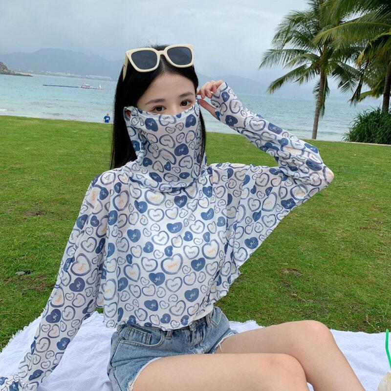UV Protection Sunscreen Sleeves Shawls Wraps Flower Sleeves Long Protection Face Full Driving Neck Arm Mask Sleeve G5T9