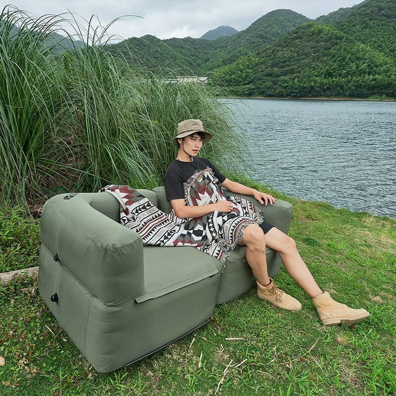 Portátil inflável único sofá colchão, cama dobrável ao ar livre, ar sofá poltrona, pátio, camping, mobiliário de jardim preguiçoso