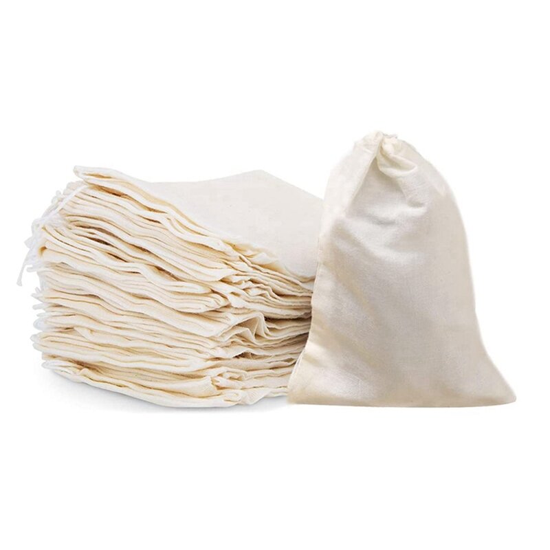 ถุงกรองชา4x6นิ้ว50ชิ้นถุงหูรูดนำกลับมาใช้ใหม่สำหรับชาถุงผ้าชีสสำหรับงานเลี้ยงการจัดเก็บที่บ้าน