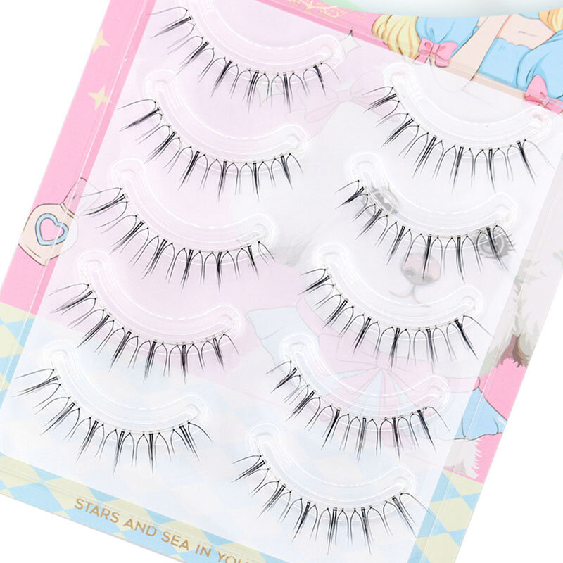 U Shaped False Eyelashes Makeup Korean Natural Transparent Stem Lashes Fairy Grafting Eyelash Extension Comic Eyelash Tools