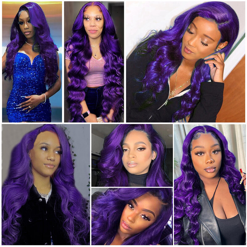 Sexay Purple Human Hair Bundles With Closure Baby Hair Indian Body Wave Hair Weave 28 Long Hair Bundles With 4x4 Lace Closures