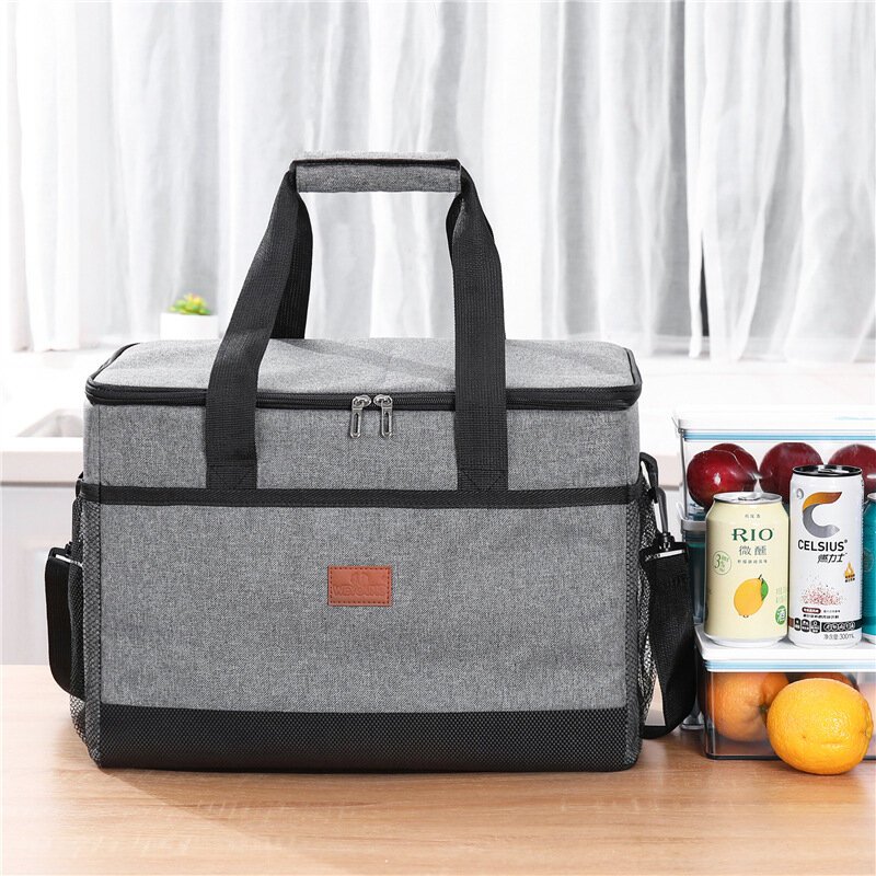 Bolsa de almuerzo portátil de 1 piezas, bolso impermeable con aislamiento Oxford, bolsa térmica para comida, Picnic, trabajo, almacenamiento