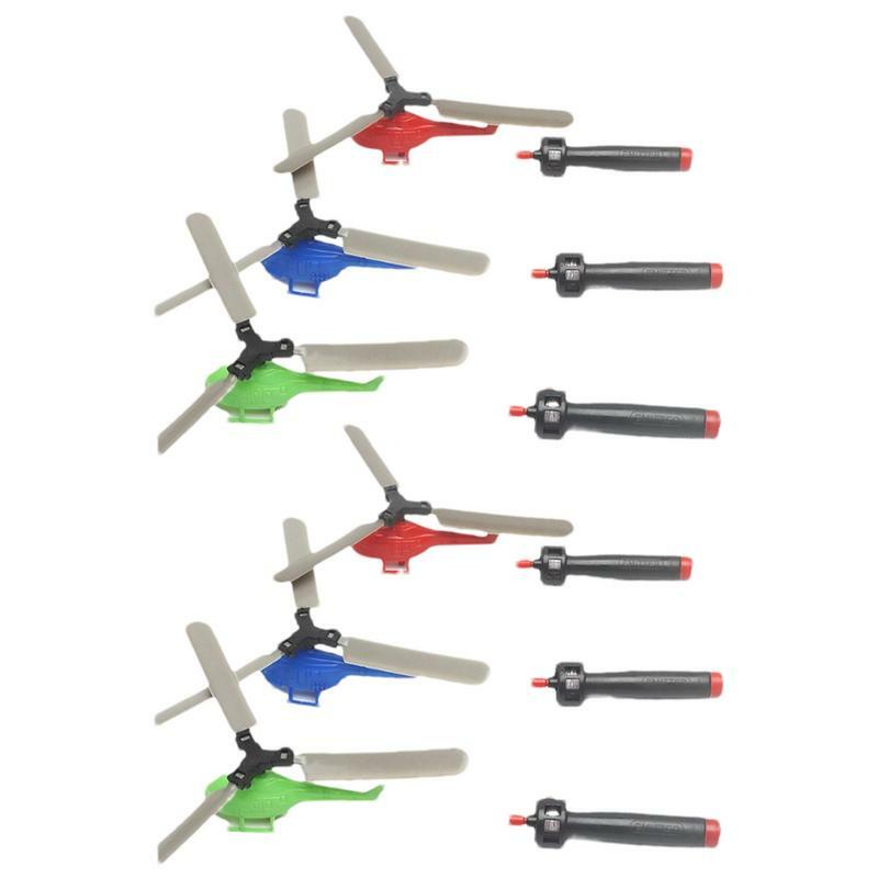 Hand Helicopter Spinner 6pcs Creative Propeller Kids Flying Spin Copter Funny Learning & Educational Toys Pull String Flying Toy