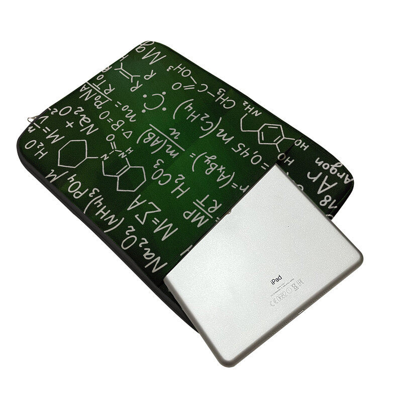 Saco de armazenamento notebook marca, feito de tecido antiderrapante, para o computador ao ar livre, 11, 13, 15 polegadas, impressão fórmula letra, saco macbook