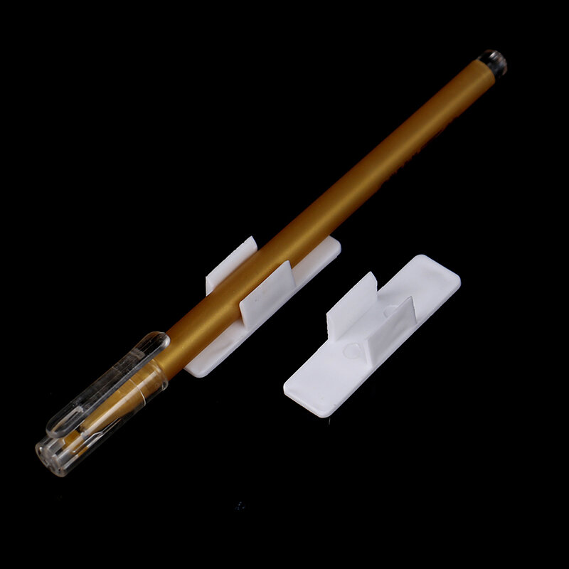 10pcs Self-adhesive Pen Holders Pen Clip Desktop Fixed Pen Box Anti-lost Organisation Fixed Seat Whiteboard Pen Accessories