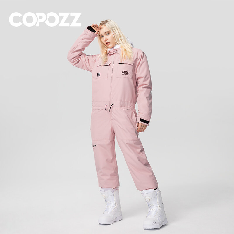COPOZZ-traje de esquí para hombre y mujer, ropa de esquí impermeable y cálida, para deportes al aire libre, Snowboard, una pieza